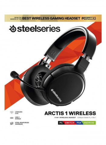 Arctis 1 Wireless 3.5mm/ USB Connector Circumaural 4-in-1 Sensitivity 98dBSPL Gaming Headset Black
