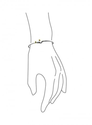 925 Sterling Silver Hook And Eye Catch Bangle Bracelet