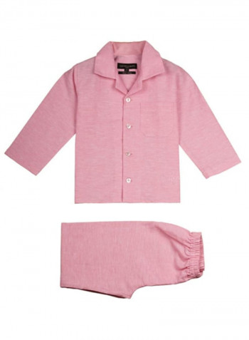 Comfortable Linen Pyjama Set وردي