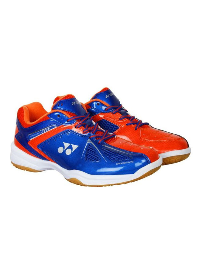 Lightweight Lace-Up Badminton Shoes Navy Blue/Orange