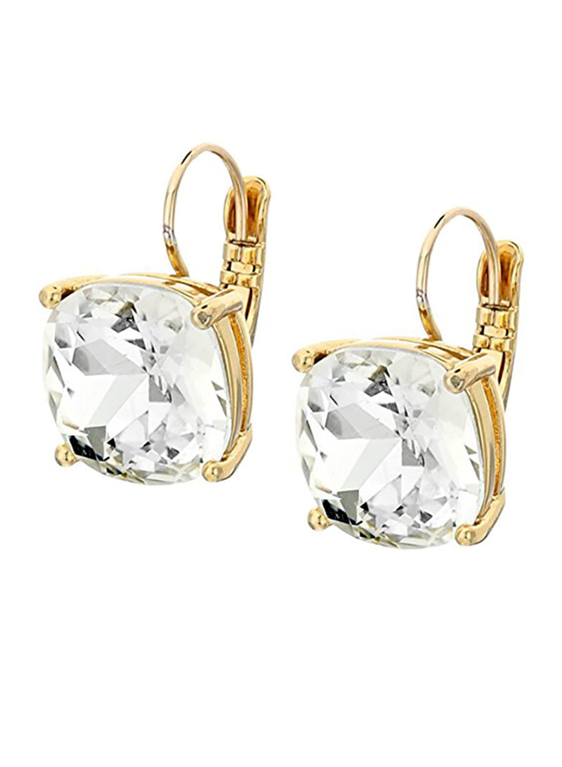 Square Clear Leverback Earrings