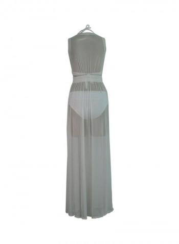 Ruffle Trim Design Cover Up رمادي