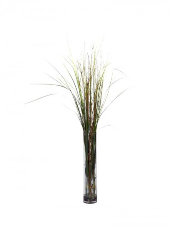 Artificial Bamboo Plant With Cylinder Vase Green/Clear 26x20x47inch