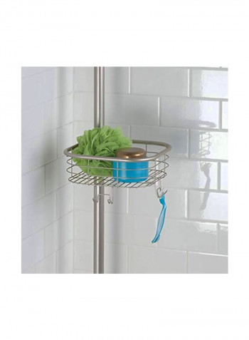 Four Tier Tension Pole Caddy Silver 9x9x9.5inch