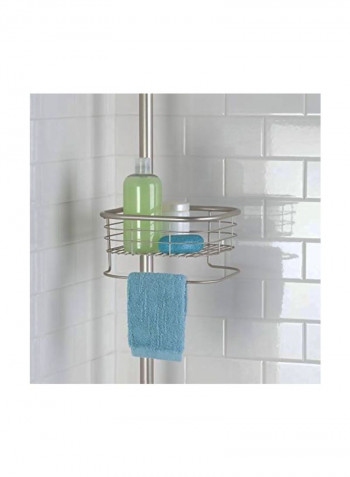 Four Tier Tension Pole Caddy Silver 9x9x9.5inch
