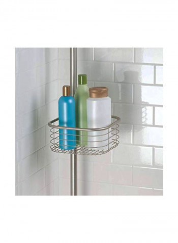 Four Tier Tension Pole Caddy Silver 9x9x9.5inch