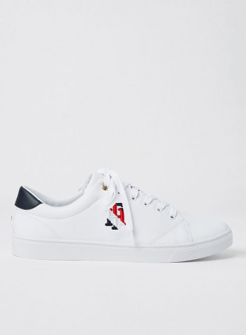 Monogram Leather Sneakers White