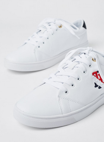 Monogram Leather Sneakers White