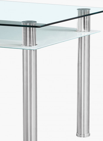 Memphis 6-Seater Dining Table Silver