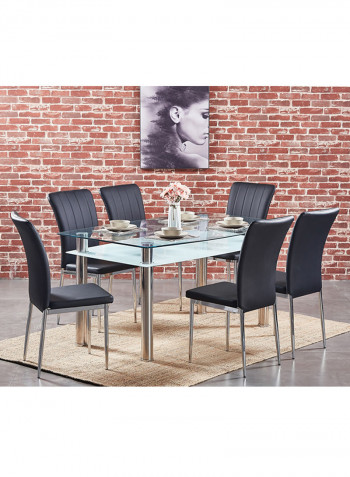 Memphis 6-Seater Dining Table Silver