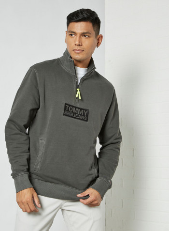 Organic Cotton Logo Sweatshirt Grey