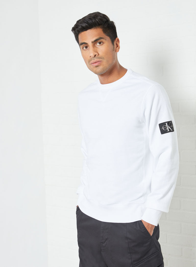 Monogram Badge Sweatshirt White