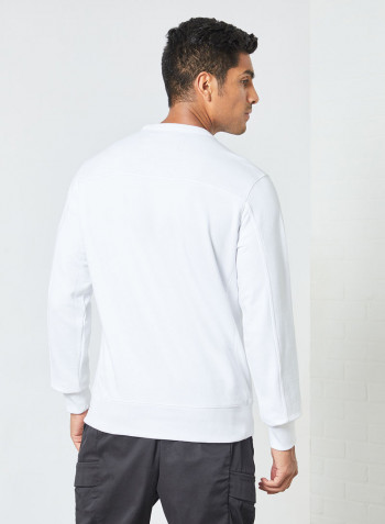 Monogram Badge Sweatshirt White