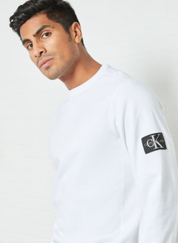 Monogram Badge Sweatshirt White