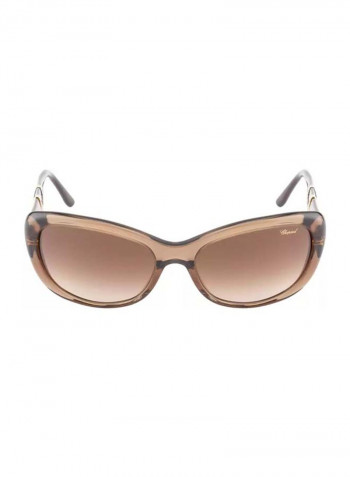 Women's Rectangular Sunglasses with Stone - Lens Size: 56 mm