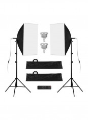 9-Piece Professional Studio Photography Light Kit Black/White/Silver