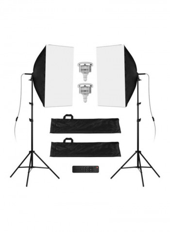 9-Piece Professional Studio Photography Light Kit Black/White/Silver