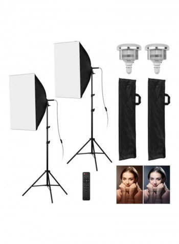 9-Piece Professional Studio Photography Light Kit Black/White/Silver