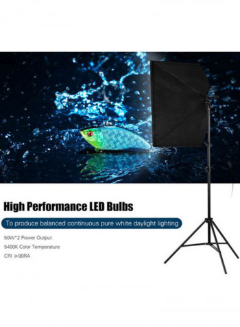 9-Piece Professional Studio Photography Light Kit Black/White/Silver