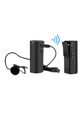 Wireless Lavalier Microphone With Transmitter Receiver System D8118 Black