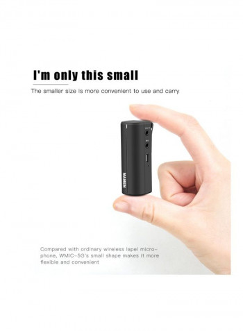 Wireless Lavalier Microphone With Transmitter Receiver System D8118 Black