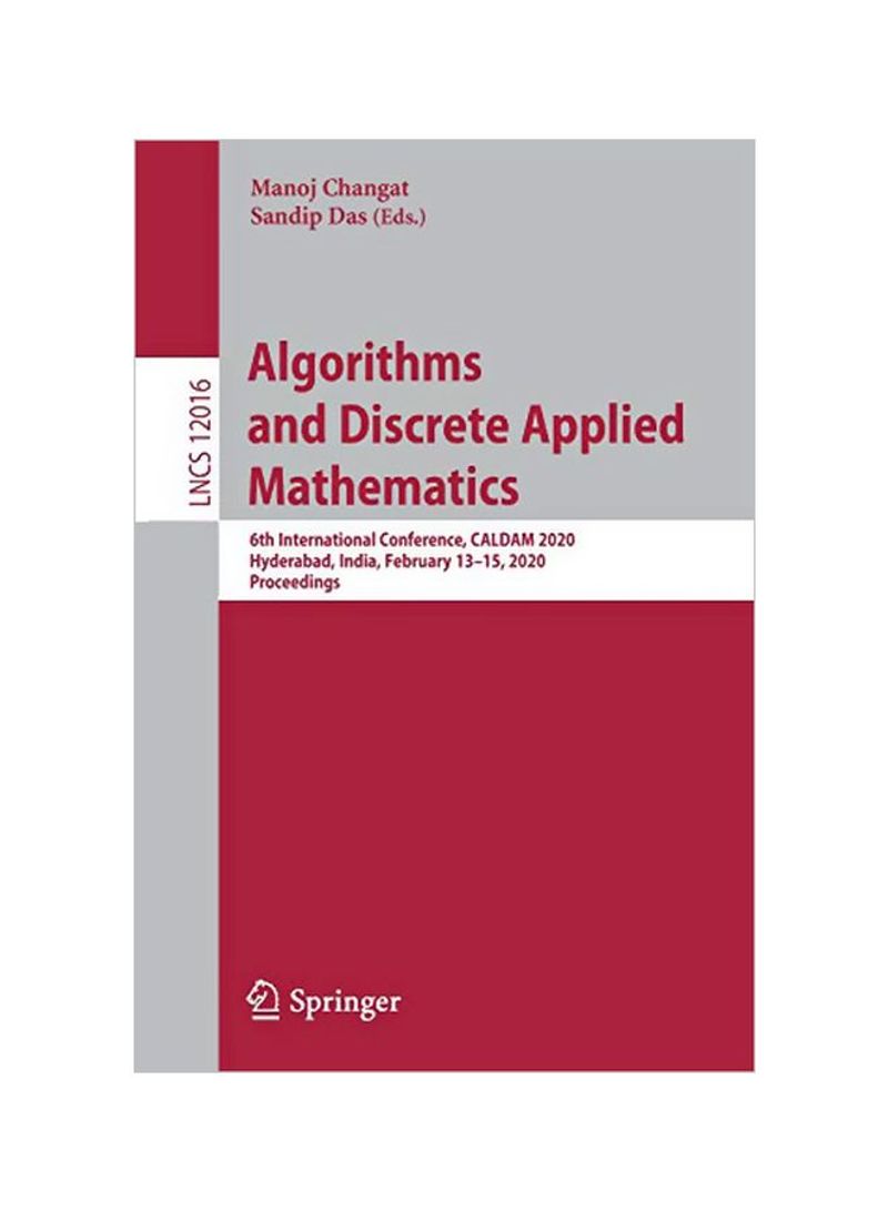 Algorithms And Discrete Applied Mathematics Paperback 1