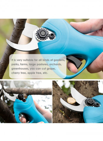 Professional Cordless Electric Pruning Shears Kit Blue 30centimeter