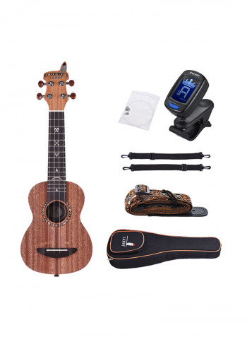 Acoustic Wooden Soprano Ukulele Set