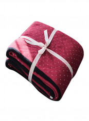 Snowflake Pattern Soft Throw Blanket Cotton Red 150x200centimeter