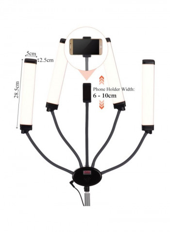 FX-800II Four-Arm LED Video Lamp Black/Grey/White