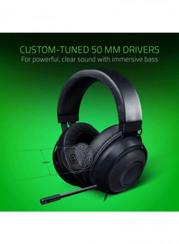 Ultimate RGB USB Over-Ear Gaming Headset Black/Green