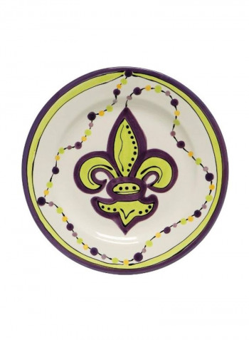 4-Piece Wittmann Collection Ceramic Plate Set White/Purple/Yellow 10.5inch