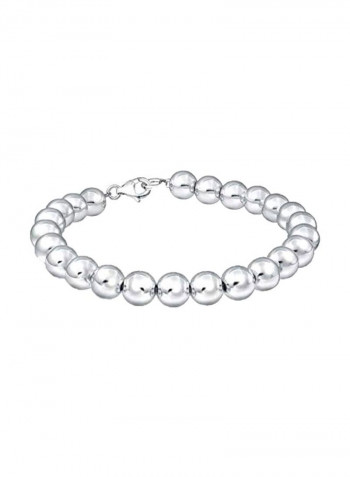 925 Sterling Silver Beaded Bracelet Silver