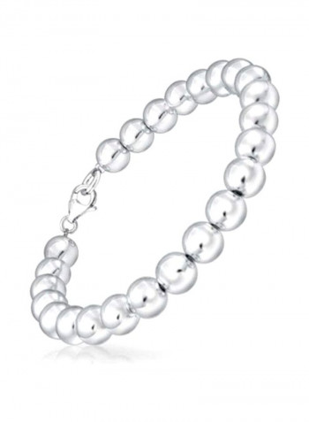 925 Sterling Silver Beaded Bracelet Silver