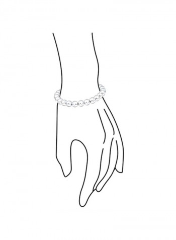 925 Sterling Silver Beaded Bracelet Silver