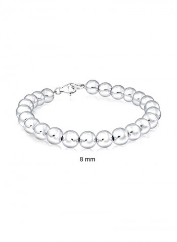 925 Sterling Silver Beaded Bracelet Silver