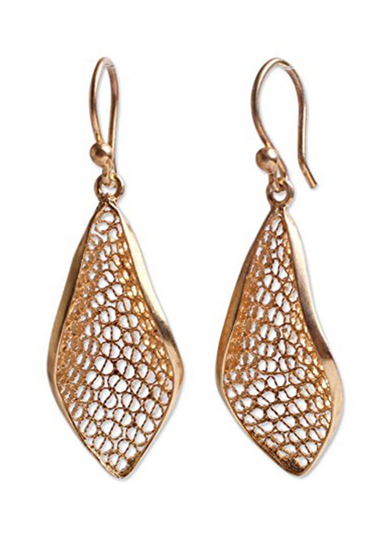 Silver Plated 21K Yellow Gold Plated Fashion Earrings