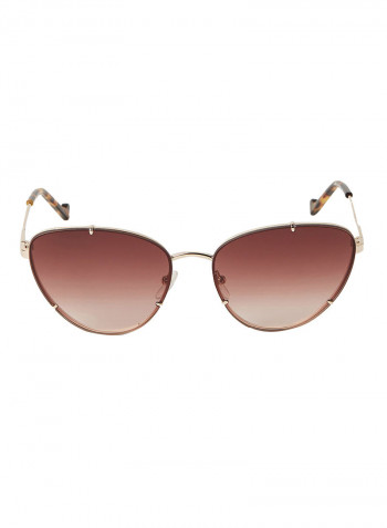Women's 3 PC Screw Mount Metal Oval Sunglasses - Lens Size: 59 mm