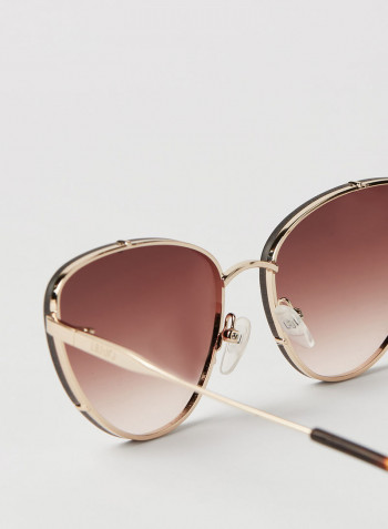 Women's 3 PC Screw Mount Metal Oval Sunglasses - Lens Size: 59 mm