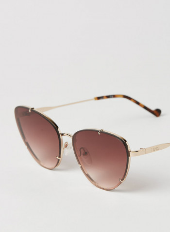 Women's 3 PC Screw Mount Metal Oval Sunglasses - Lens Size: 59 mm
