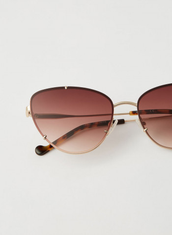 Women's 3 PC Screw Mount Metal Oval Sunglasses - Lens Size: 59 mm