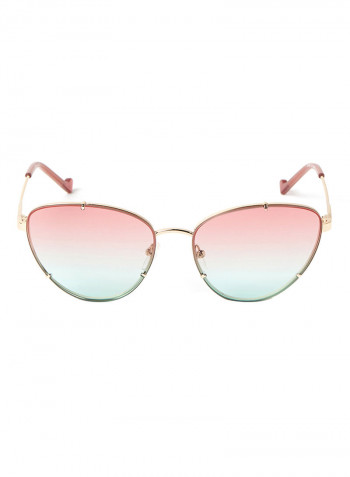 Women's 4 PC Screw Mount Metal Oval Sunglasses - Lens Size: 59 mm