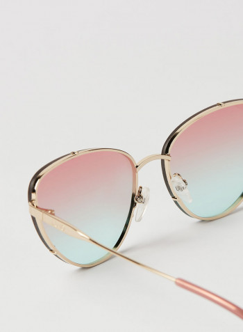 Women's 4 PC Screw Mount Metal Oval Sunglasses - Lens Size: 59 mm