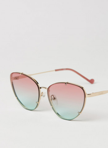 Women's 4 PC Screw Mount Metal Oval Sunglasses - Lens Size: 59 mm