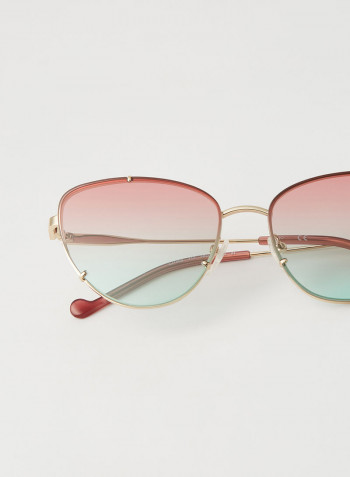 Women's 4 PC Screw Mount Metal Oval Sunglasses - Lens Size: 59 mm