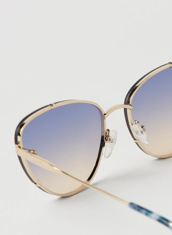Women's 5 PC Screw Mount Metal Oval Sunglasses - Lens Size: 59 mm