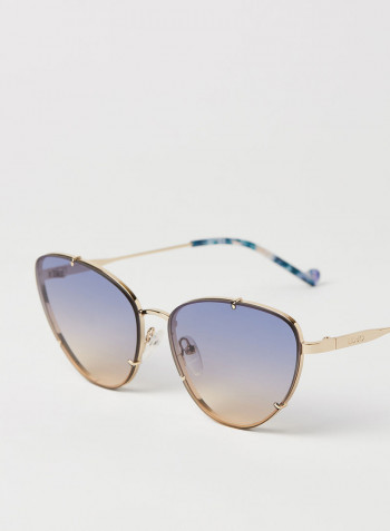 Women's 5 PC Screw Mount Metal Oval Sunglasses - Lens Size: 59 mm