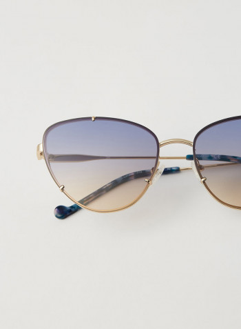 Women's 5 PC Screw Mount Metal Oval Sunglasses - Lens Size: 59 mm