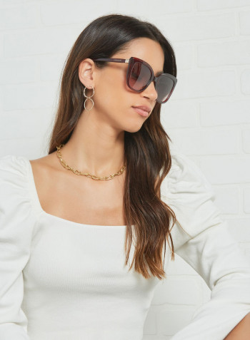 Women's Full Rim Acetate Modified Rectangle Sunglasses - Lens Size: 53 mm