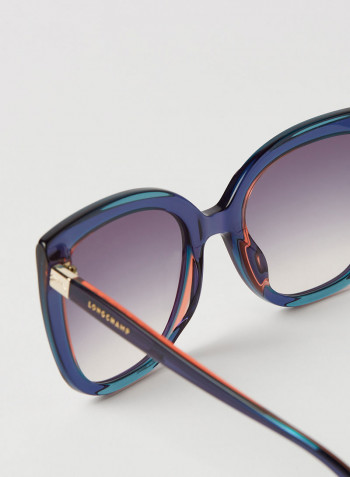 Women's Full Rim Acetate Modified Rectangle Sunglasses - Lens Size: 53 mm